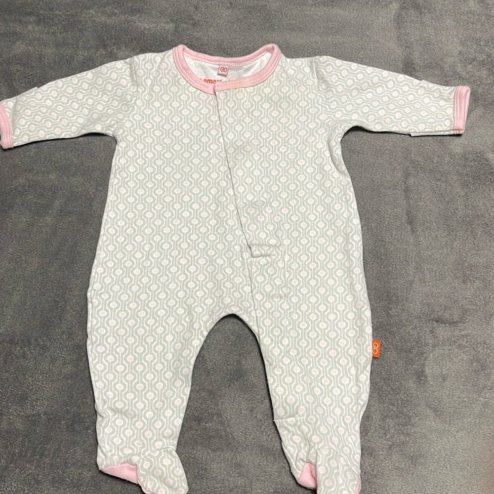 Magnificent Baby Pink and Gray Footie